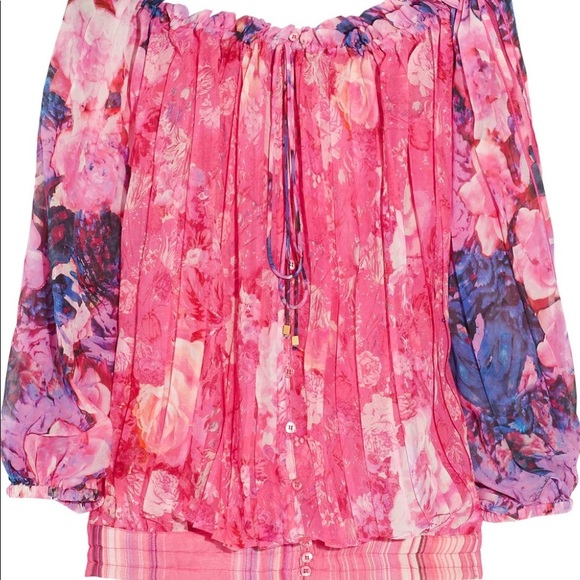Roberto Cavalli Off-The-Shoulder Peasant Blouse - Picture 1 of 7
