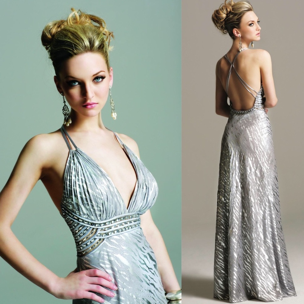 Fabiava Couture Silver Prom Dress
