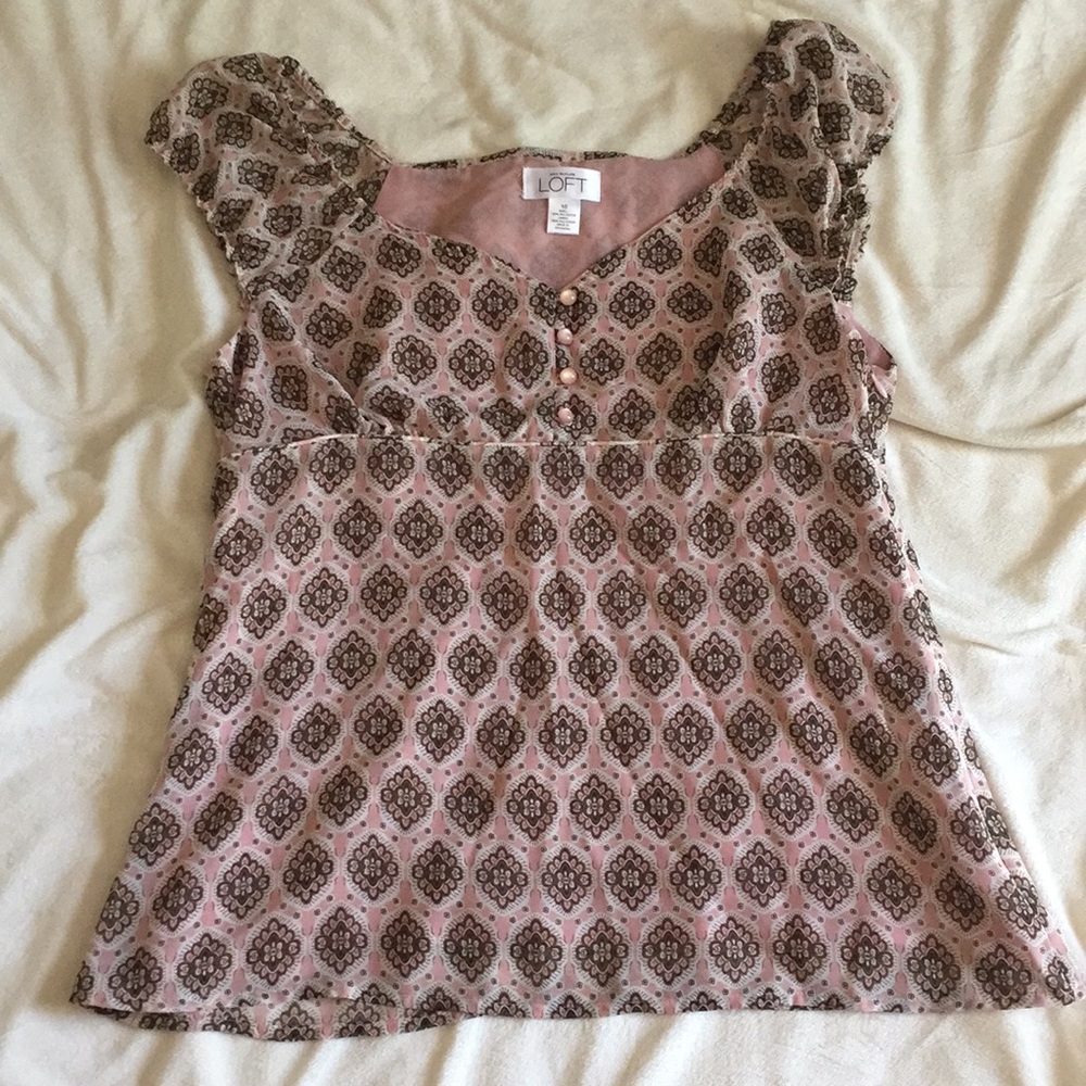 Ann Taylor Lott Ruffled Strap Tank Size 10 Pink