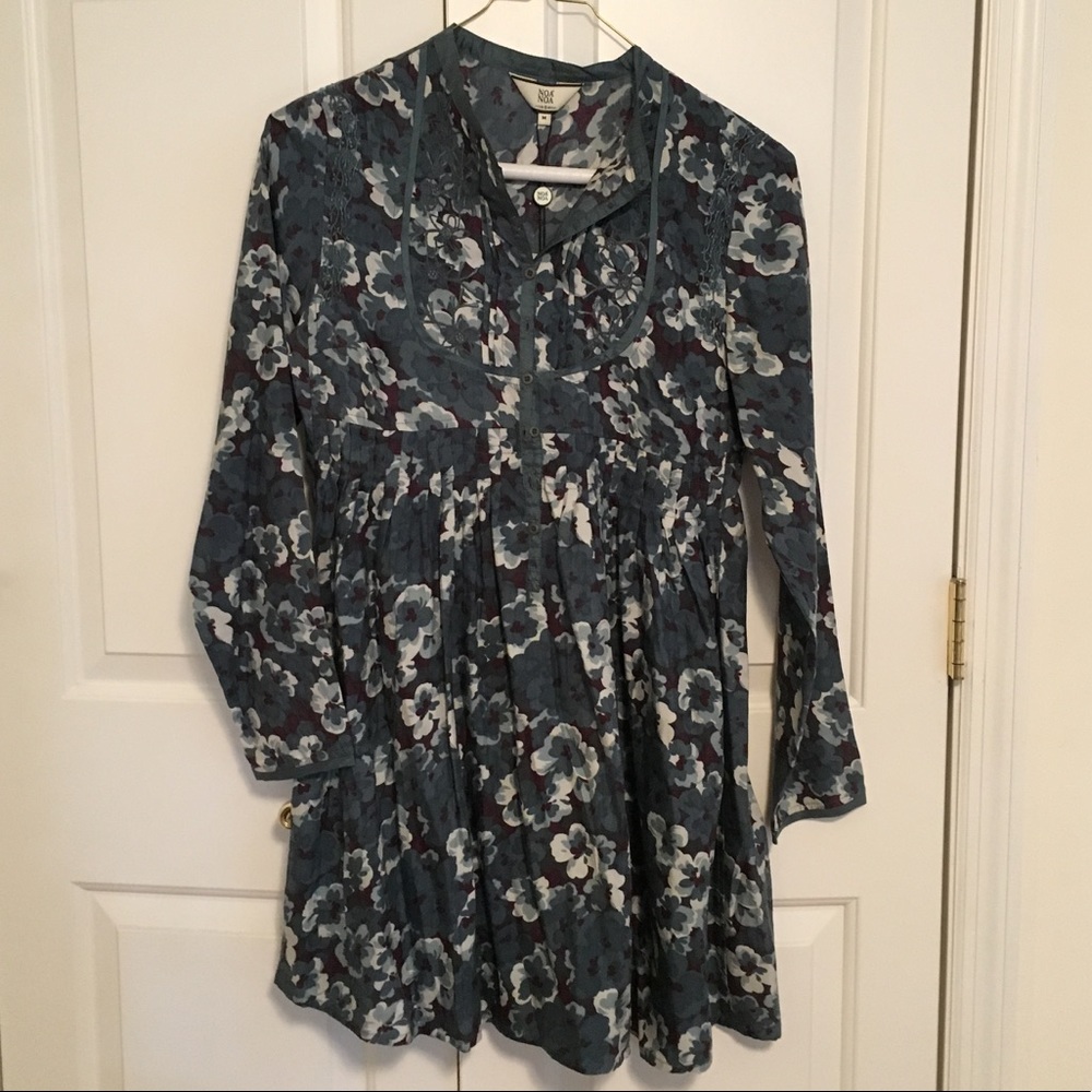 Super-cute Noa Noa green floral tunic dress NWT