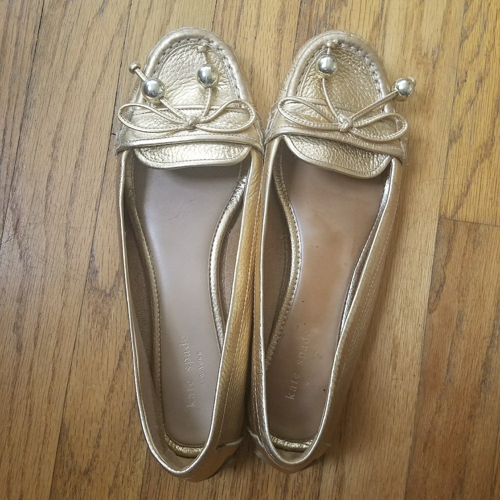 Kate Spade Gold Loafers