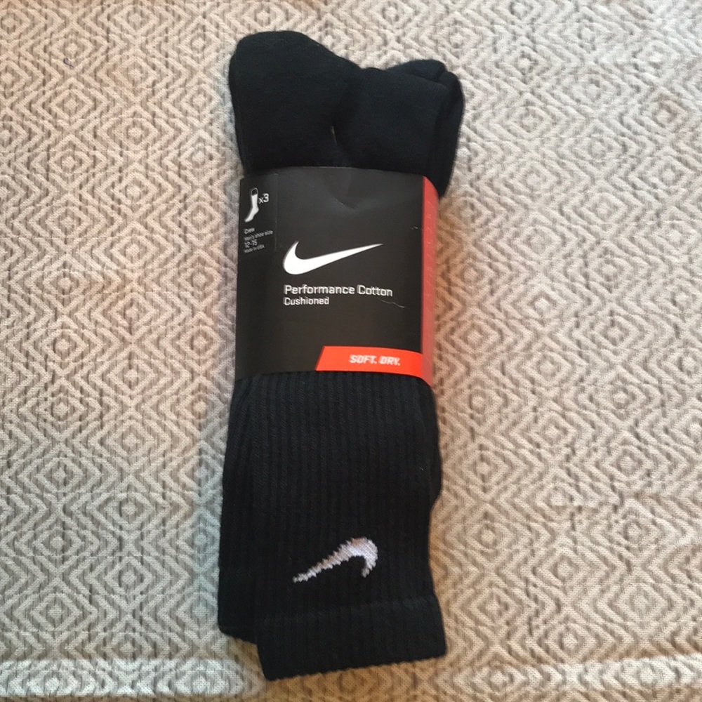 Nike black crew socks, 3-pack
