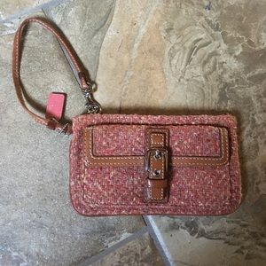 Coach woven wool wristlet