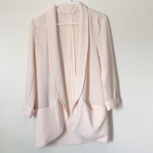 Boyfriend Blazer Jacket, Blush/Cream