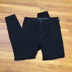 American Eagle Black high rise distressed Jeans