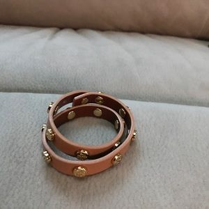 Tory Burch Gold Studded Caramel leather bracelet