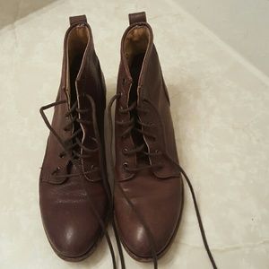 Women Frye Brown Lace Up Boots Sz 5.5 B