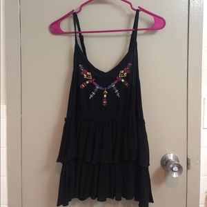 Urban Outfitters black cascading top M