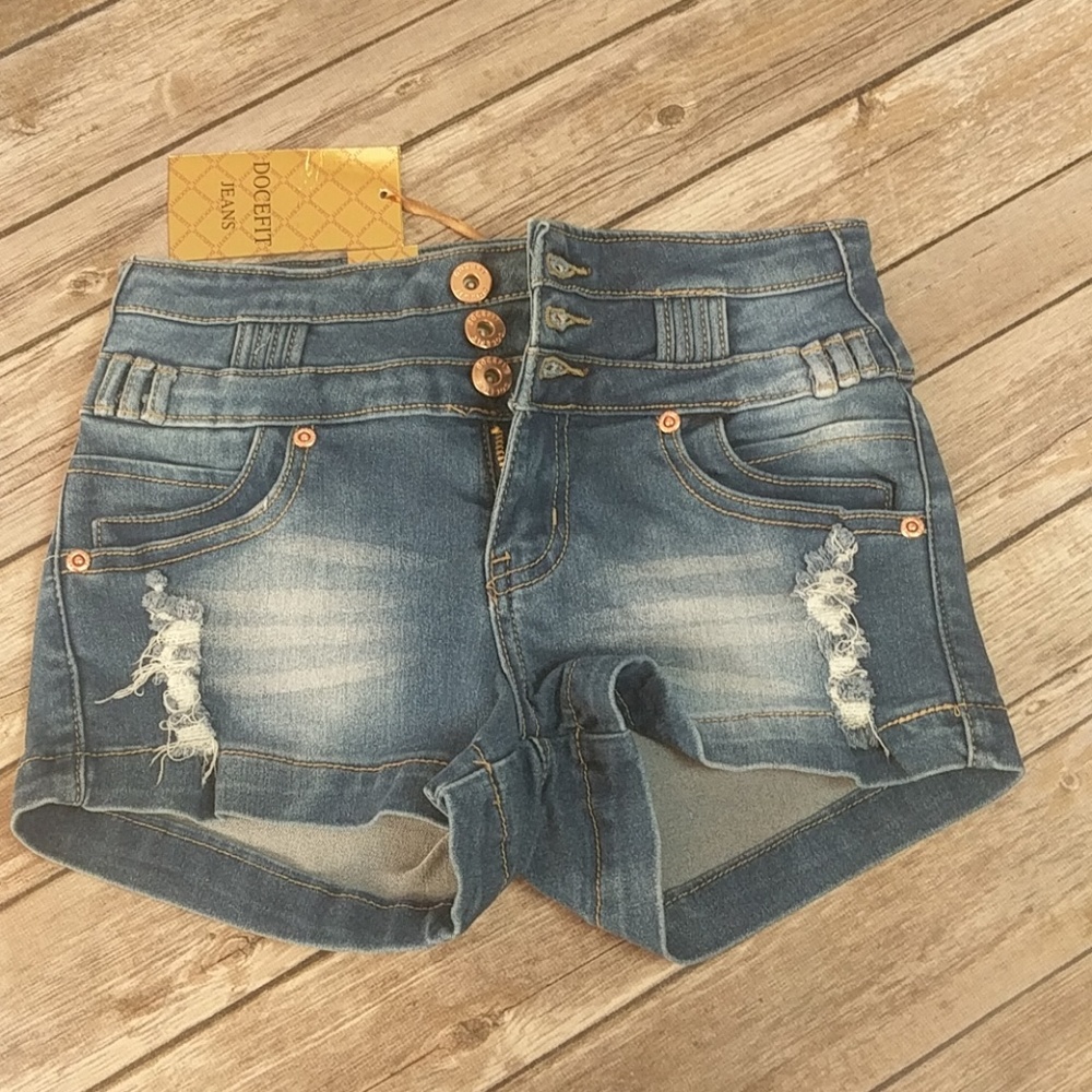 brand new dark blue jean shorts