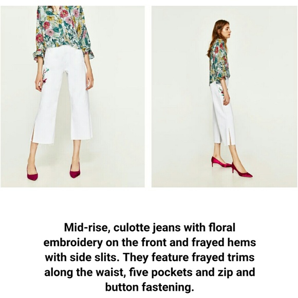 🌟HP🌟Zara embroidered floral jeans - Picture 6 of 6