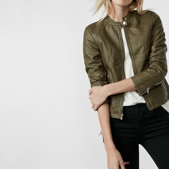 express green leather jacket