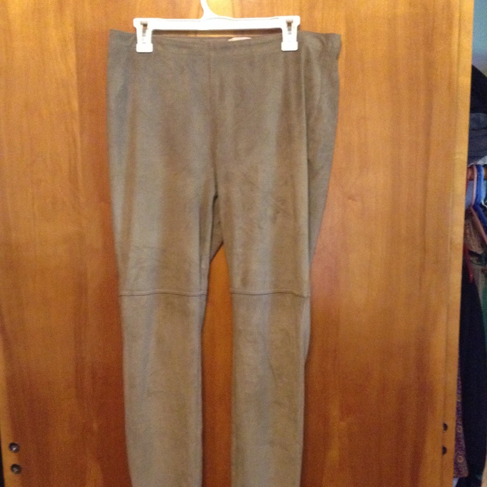 Tan suede riding leggings