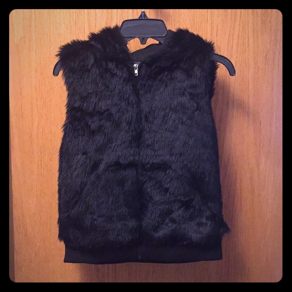 Black Faux Fur Vest