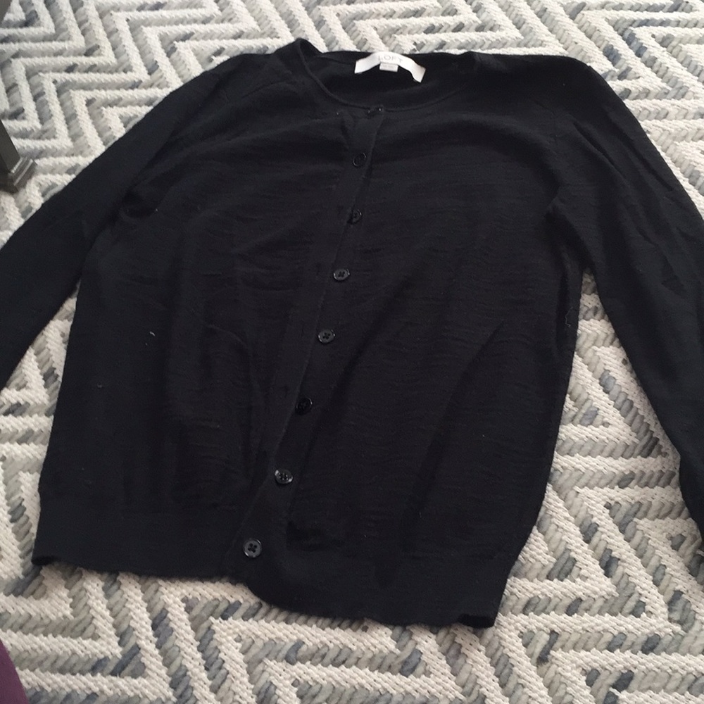 Loft Black lightweight button up cardigan