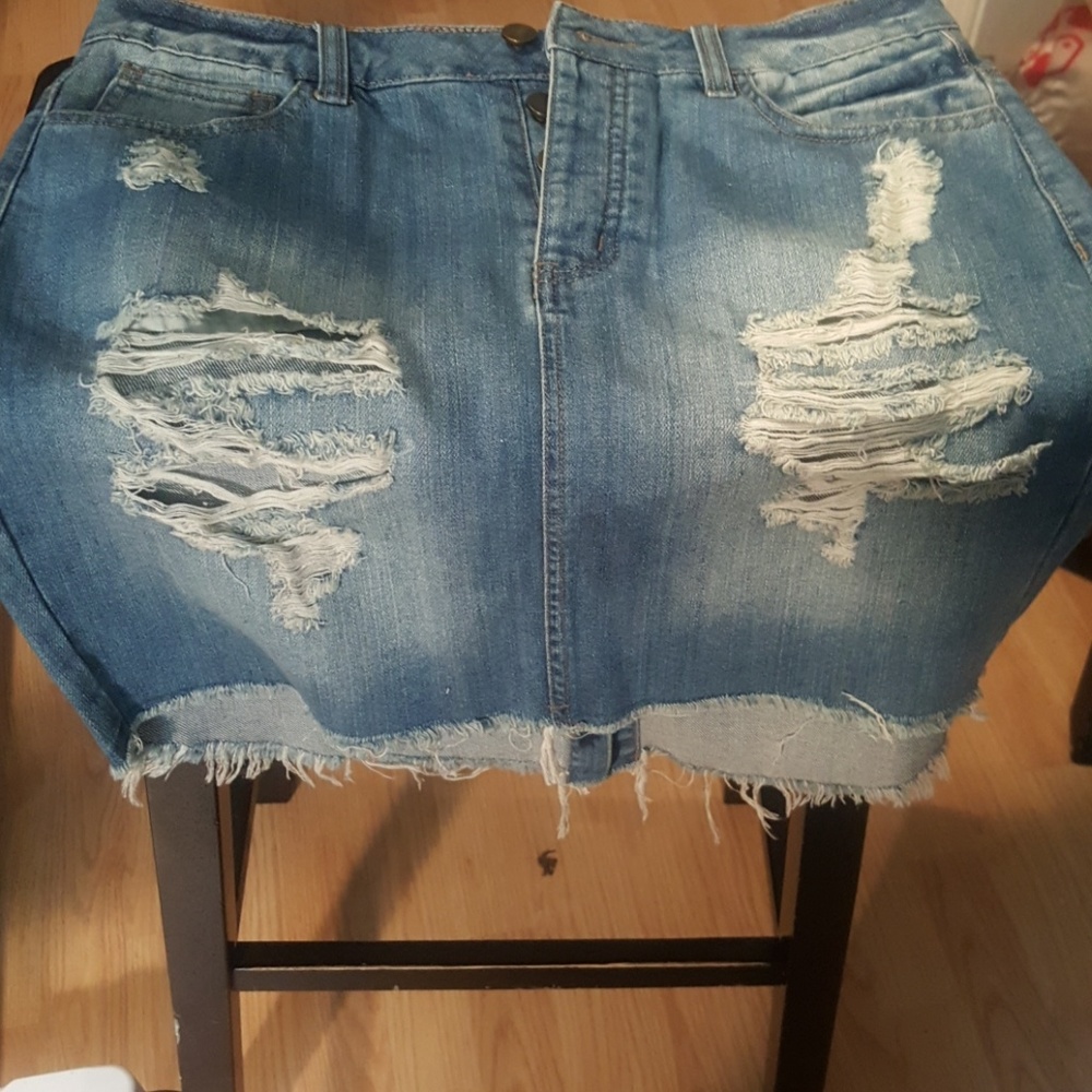 Blue jean mini skirt