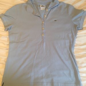 Women's Lacoste powder blue polo