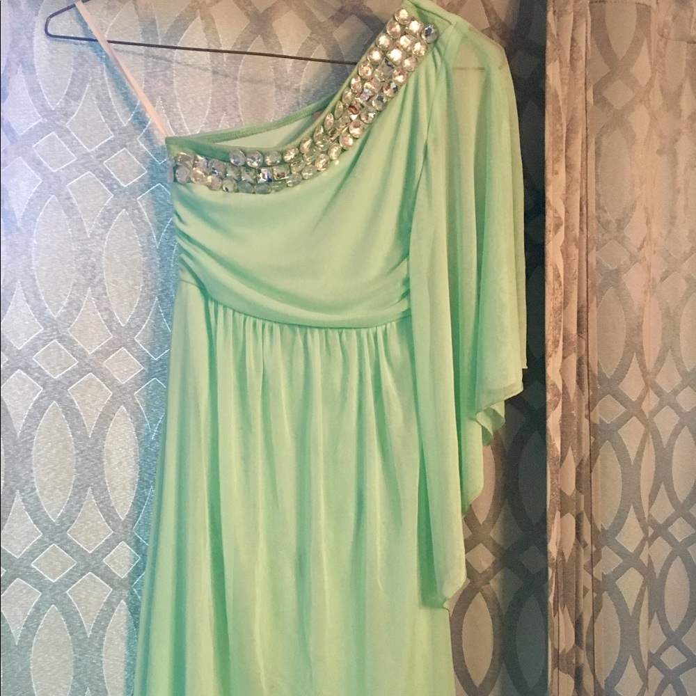 Size small girls one shoulder Mint dress