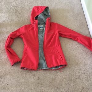 Coral Columbia grey fur lined winter jacket