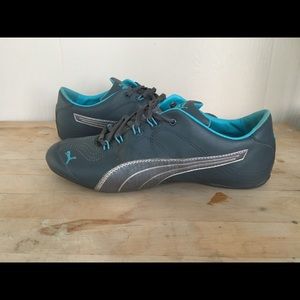 Puma Soleil V2 Gray and Teal Leather Shoes