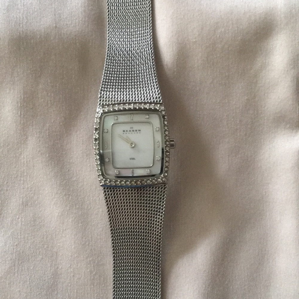 Skagen crystal steel mesh ladies watch