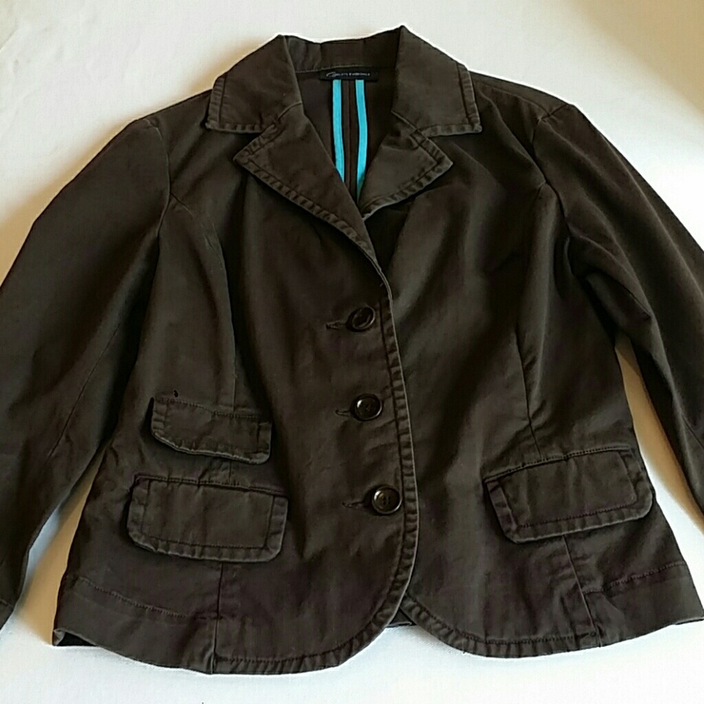Context brown faded washedlookcropped jacket