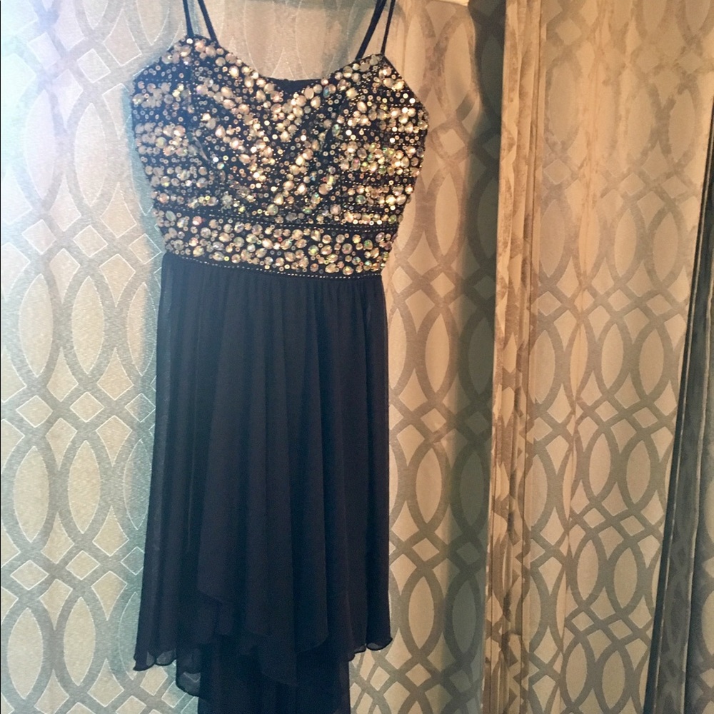 Blue adjustable strap dress