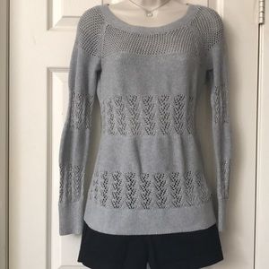 Guess Gray Open Weave Long Sleeve Sweater
