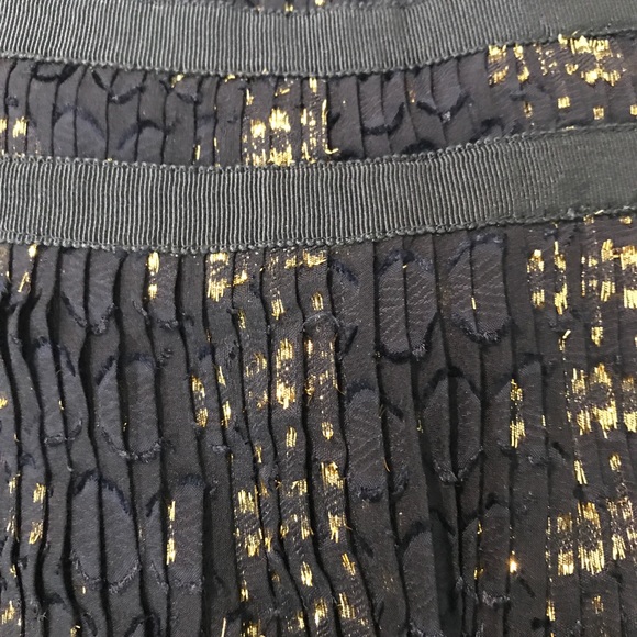 J.Crew Pleated Navy & Gold Skirt - Picture 7 of 8