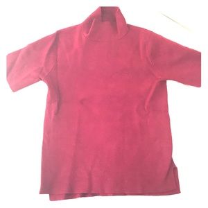Zara knit dark red mock neck short sleeved sweater