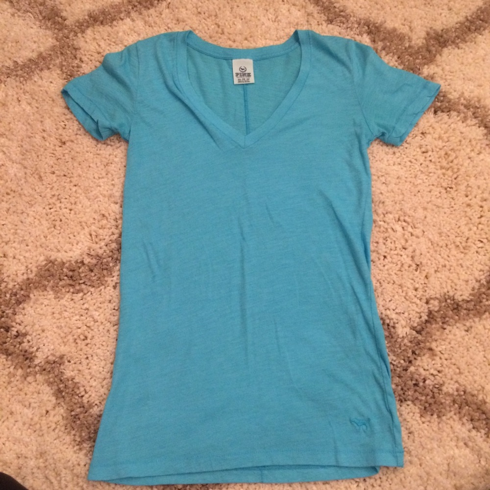 Victoria secret PINK. Bright blue v-neck tshirt