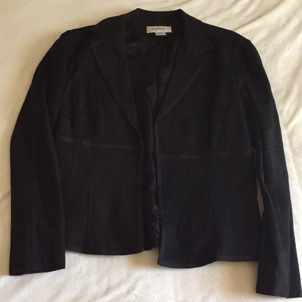 Nine West Black Blazer Jacket Black Large