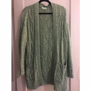 Madewell Marled Patchwork Cable Cardigan