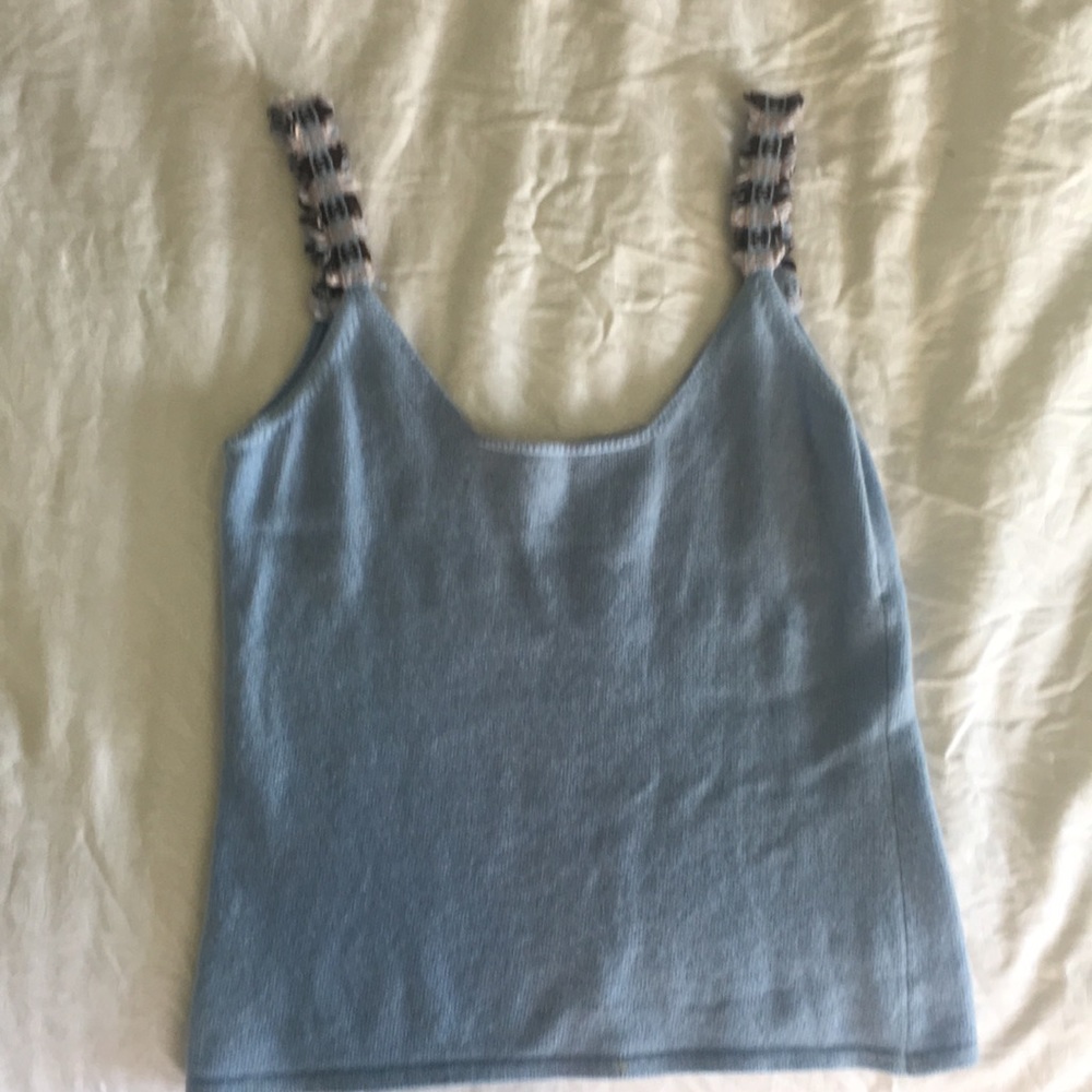 Very soft Chanel cashmere blue tank