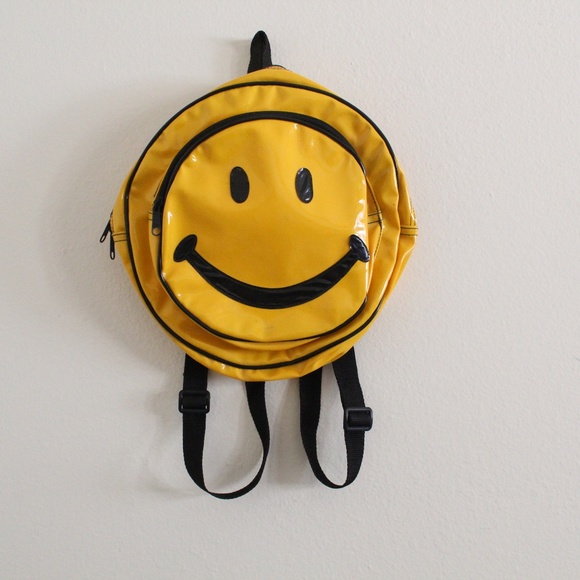 smiley face backpack 90s