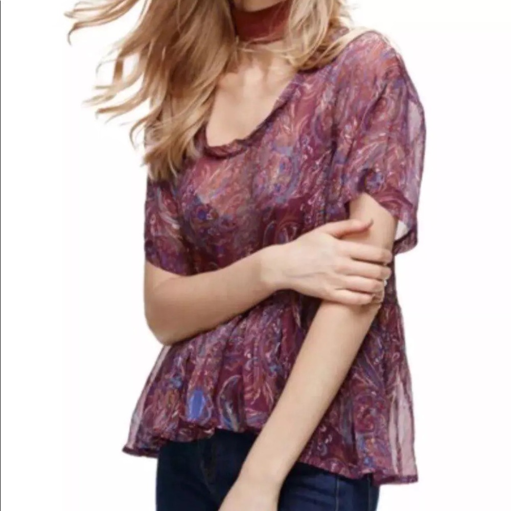 Free People Paisley Top XS