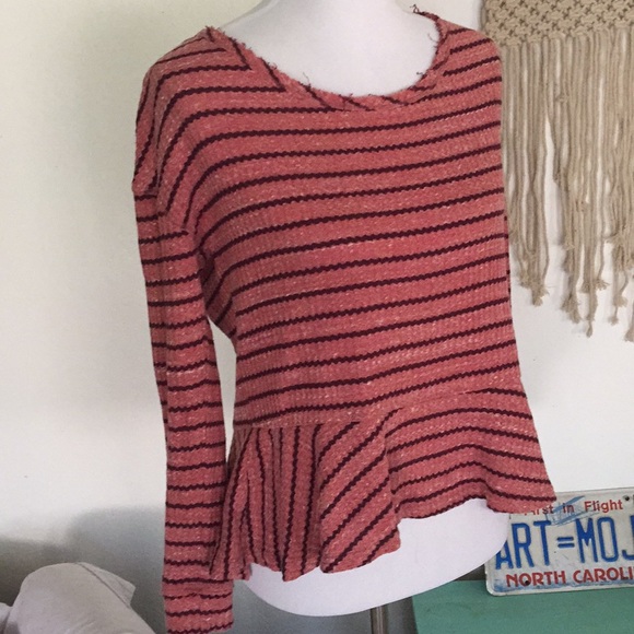 Free People Tops - Free People Thermal peplum top long sleeve shirt