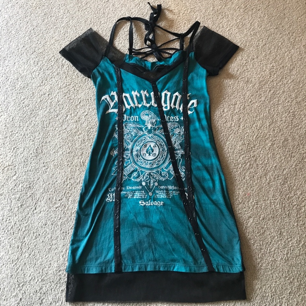 Salvage Teal & Black Shirt