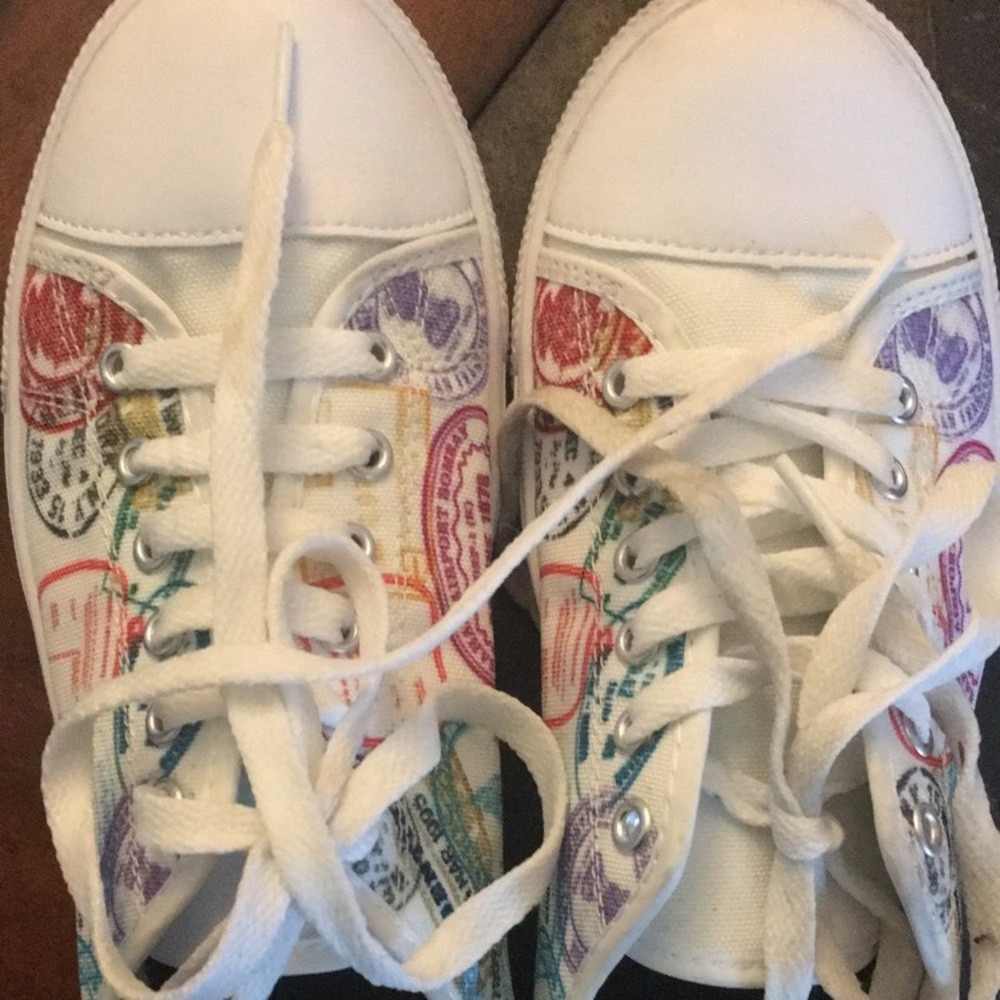 Passport Stamp Tennis Shoes