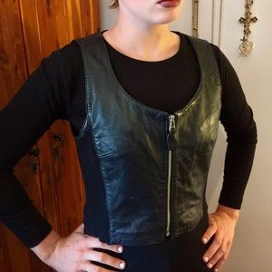 Rock it! Super cute, black leather vest