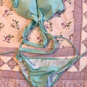 bright blue bikini