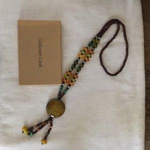 Necklace: yellow, green, orange and brown