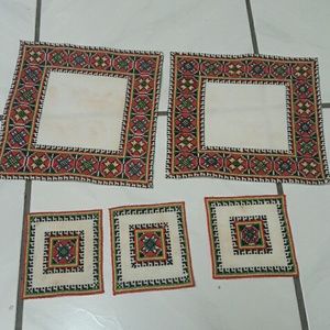 5 decorative hungarian  stiched liners