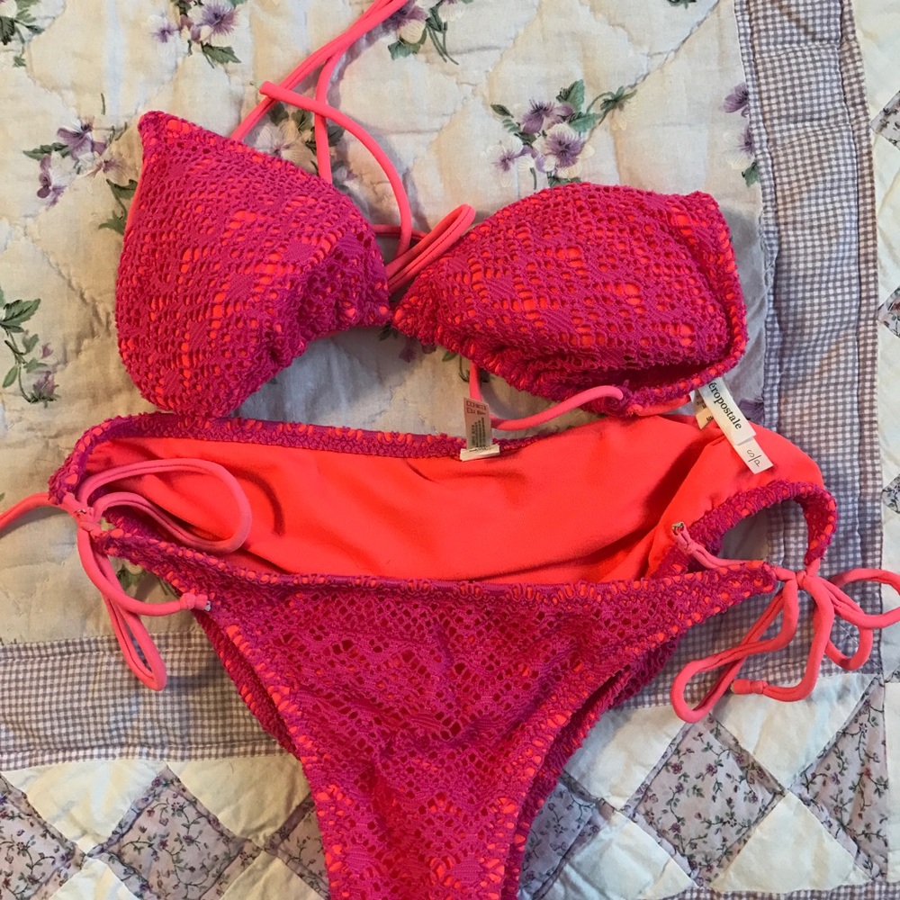 bright pink bikini