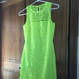 J Crew Neon Yellow Lace Dress