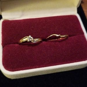 14kt YG and Diamond Interlocking Wedding Set!