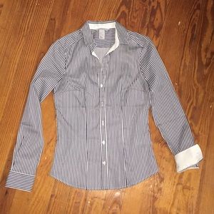 H&M blue pinstripe shirt