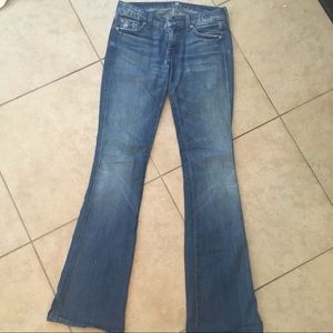 7 for all mankind Flare leg 'A' pocket denim