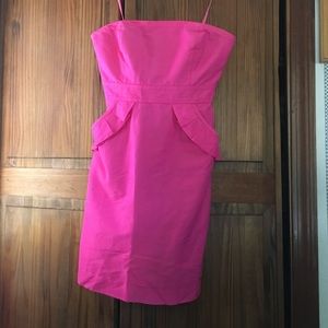 J Crew Neon Pink Strapless Dress