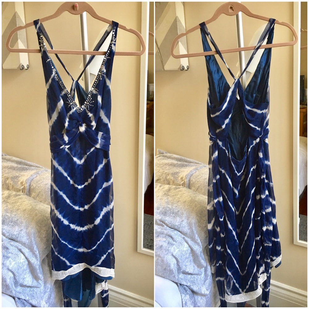 *Sold* BCBG Silk Dress with rhinestone detail