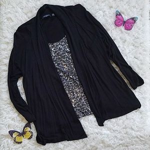 Notations Dressy Black 2 in 1 Cardigan Top